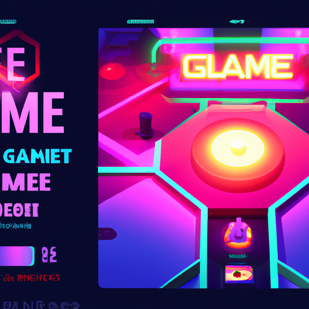 level screenshot with neon platforms